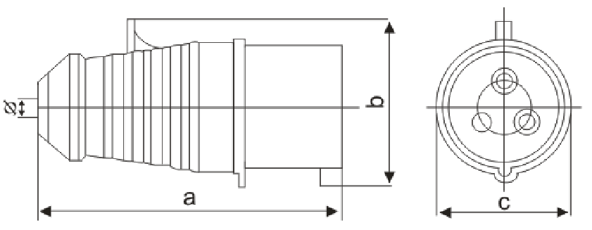 工業(yè)插頭-013-4的尺寸圖示 工業(yè)插頭-013-4的尺寸圖示