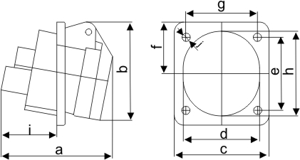 工業(yè)暗裝斜座-413的尺寸展示 工業(yè)暗裝斜座-413的尺寸展示